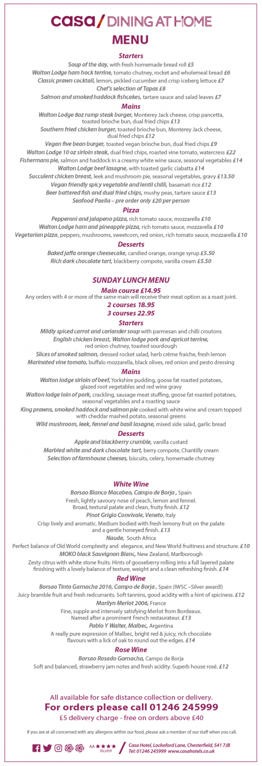 menu Peak Edge Hotel